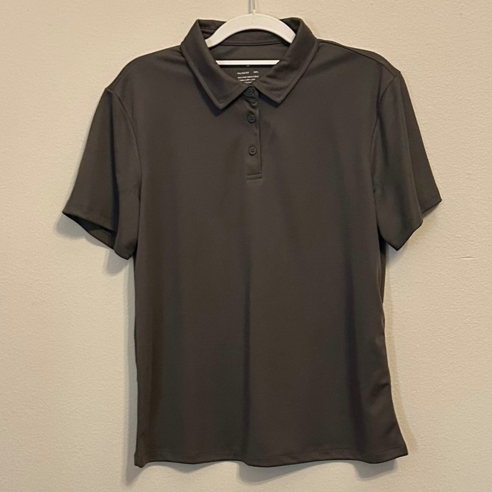 NWOT, Women’s Gray Polo Shirt, Size Medium